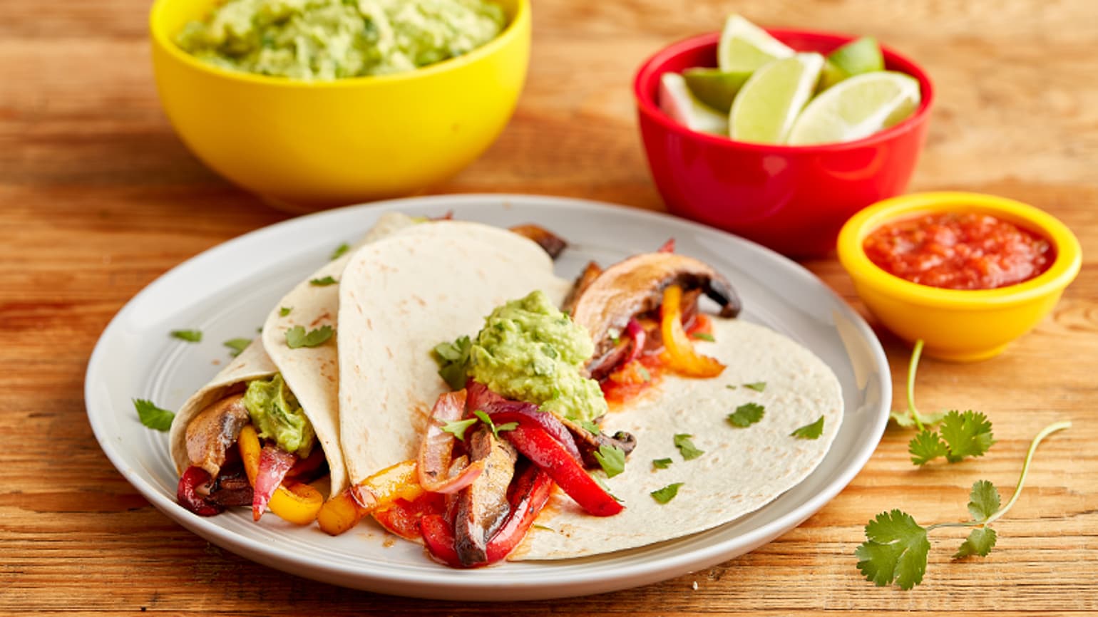 Vegan Portobello Mushroom & Pepper Fajitas